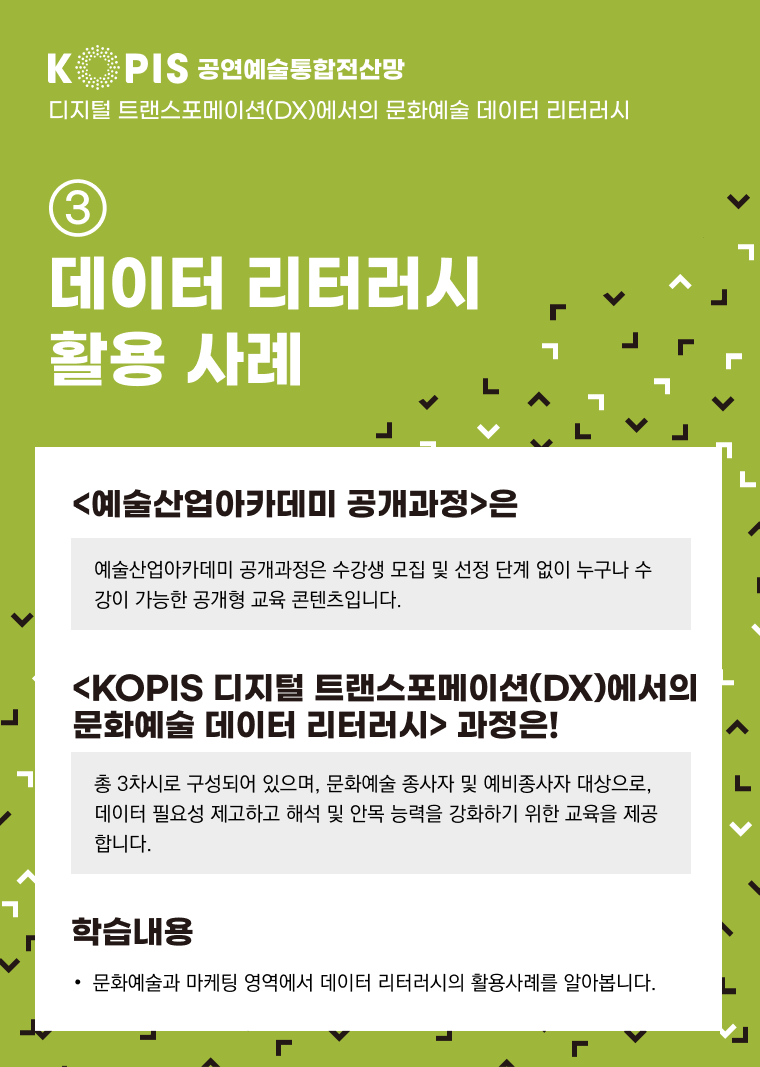 [산업확대]KOPIS 문화예술 데이터 리터러시 ③ 데이터 리터러시 활용 사례