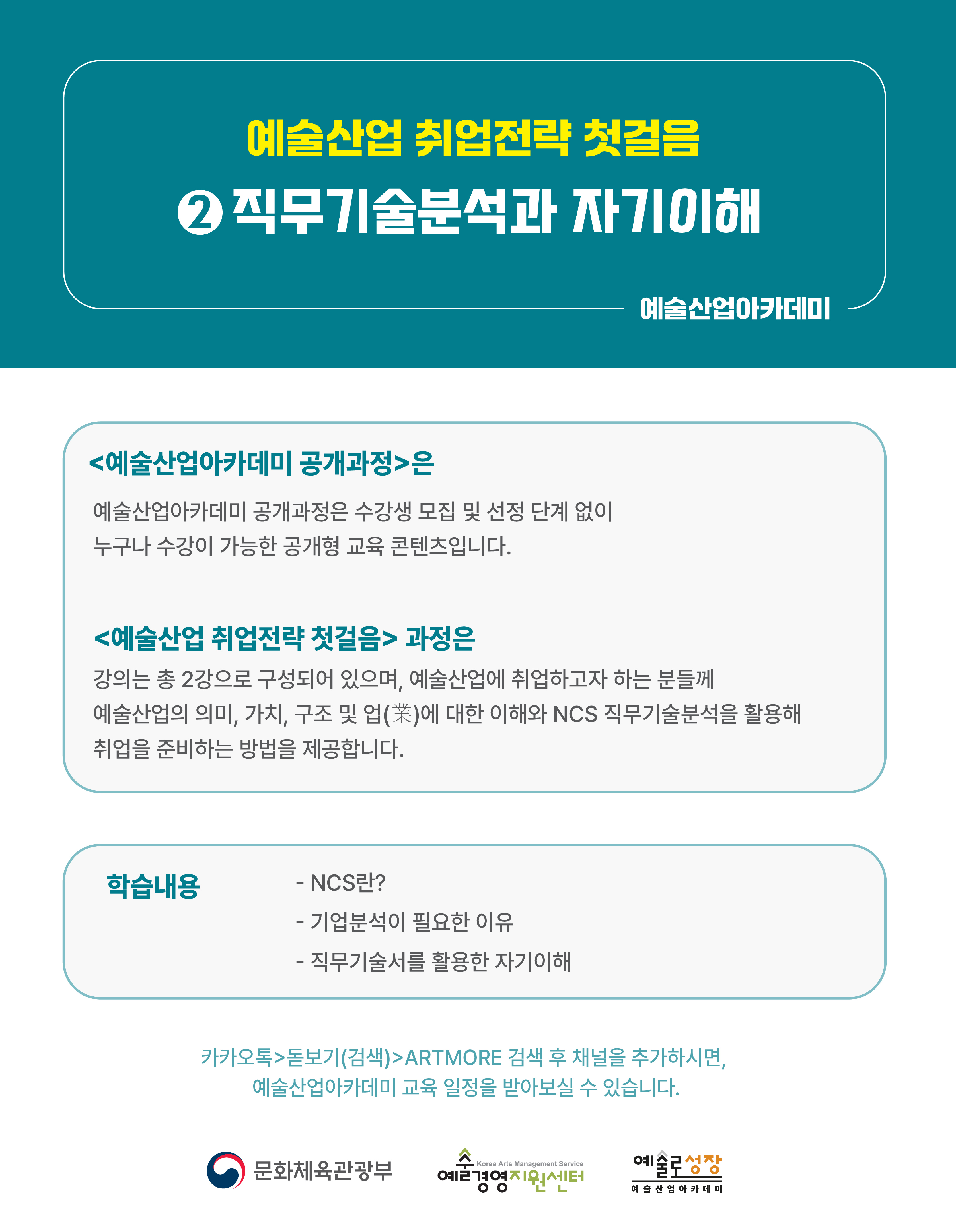 [인력양성]예술산업 취업전략 첫걸음 ② 직무기술분석과 자기이해